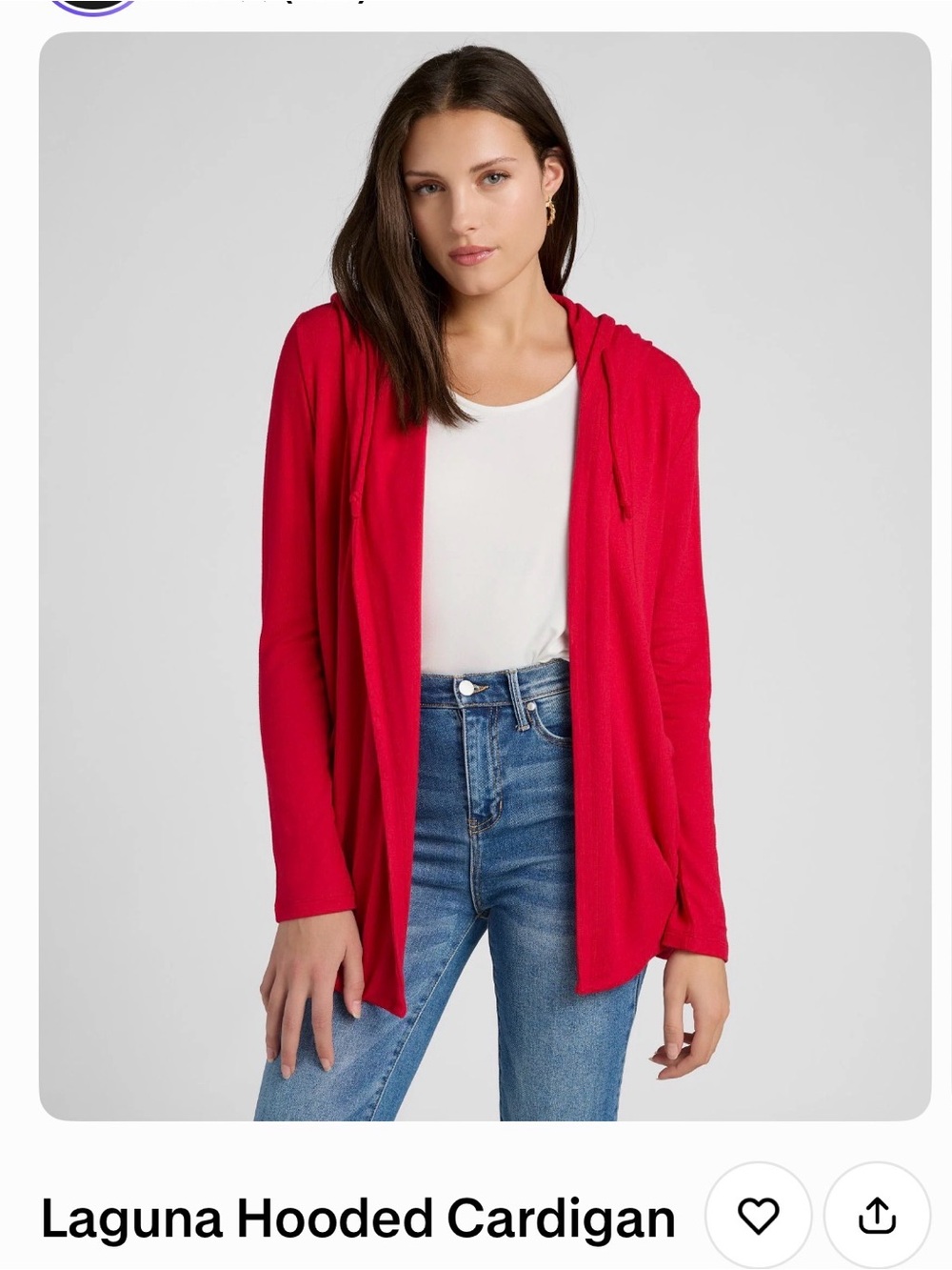 78&Sunny Vibrant Red Open Front Cardigan Over the Falls Cardigan in Chili Pepper